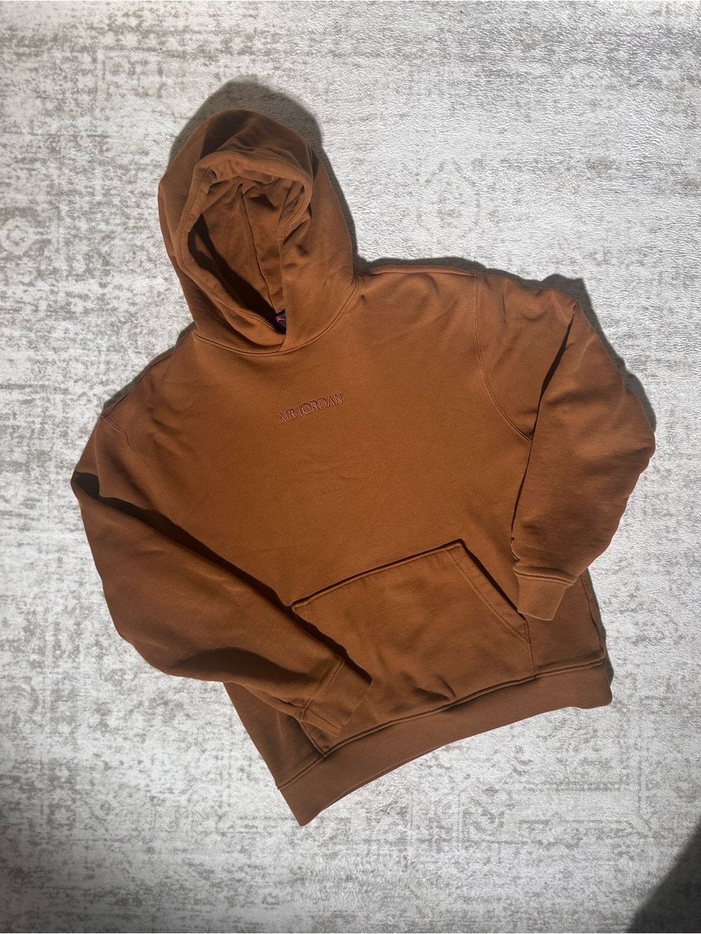 Air Jordan Brown Embroidered Pullover Hoodie Size M